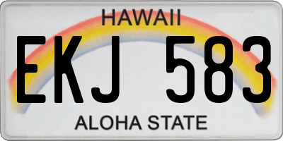 HI license plate EKJ583