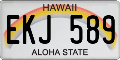HI license plate EKJ589