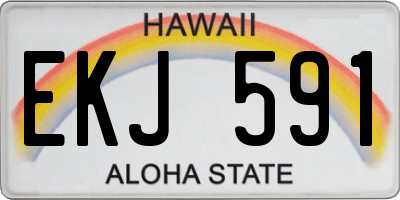 HI license plate EKJ591