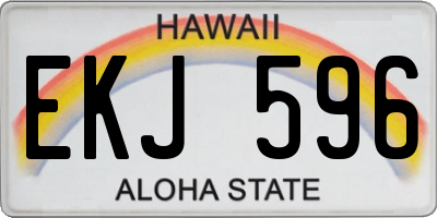 HI license plate EKJ596