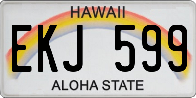 HI license plate EKJ599