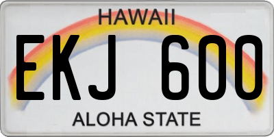 HI license plate EKJ600