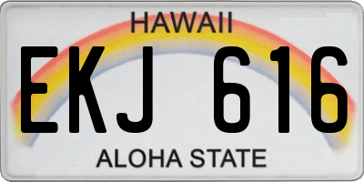 HI license plate EKJ616