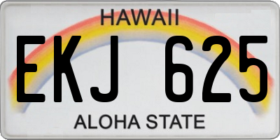 HI license plate EKJ625