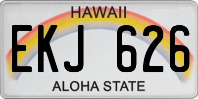 HI license plate EKJ626