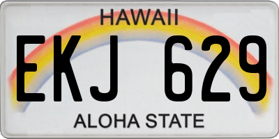 HI license plate EKJ629