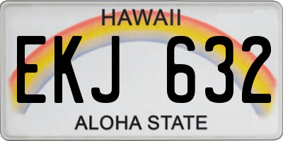 HI license plate EKJ632