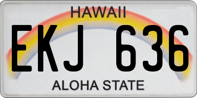 HI license plate EKJ636