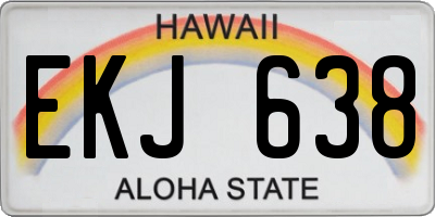 HI license plate EKJ638