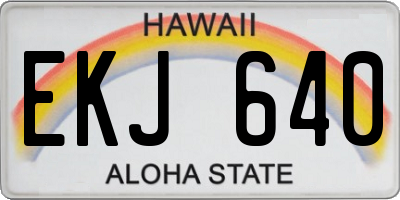HI license plate EKJ640