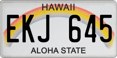 HI license plate EKJ645