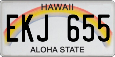HI license plate EKJ655