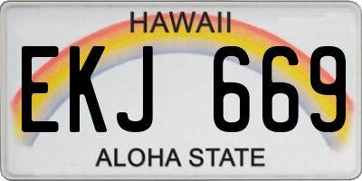 HI license plate EKJ669