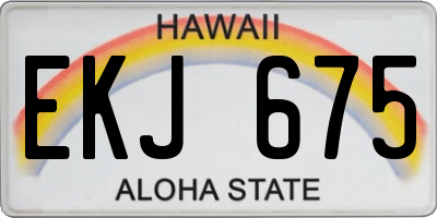 HI license plate EKJ675
