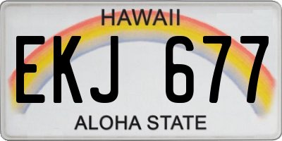 HI license plate EKJ677