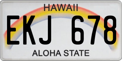 HI license plate EKJ678
