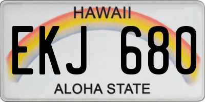 HI license plate EKJ680