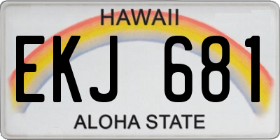 HI license plate EKJ681