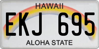 HI license plate EKJ695