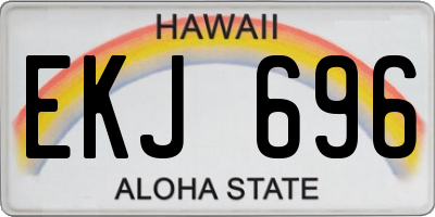 HI license plate EKJ696