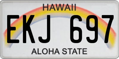 HI license plate EKJ697