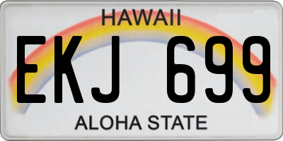 HI license plate EKJ699