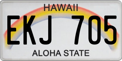 HI license plate EKJ705