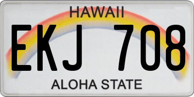 HI license plate EKJ708