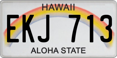 HI license plate EKJ713