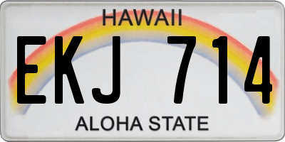HI license plate EKJ714