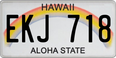 HI license plate EKJ718