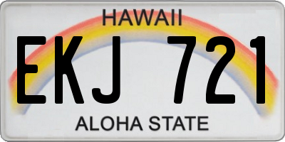 HI license plate EKJ721