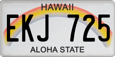 HI license plate EKJ725