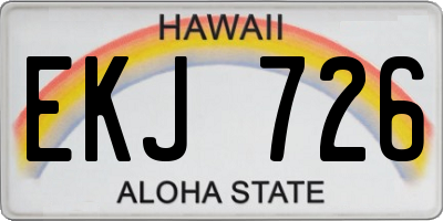 HI license plate EKJ726