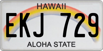 HI license plate EKJ729