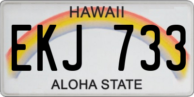 HI license plate EKJ733