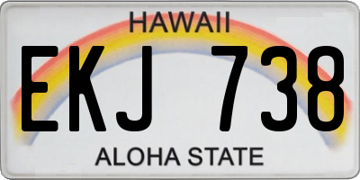 HI license plate EKJ738