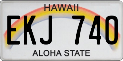 HI license plate EKJ740