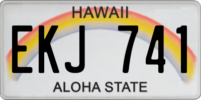 HI license plate EKJ741