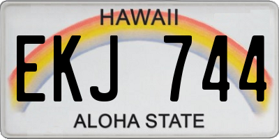 HI license plate EKJ744