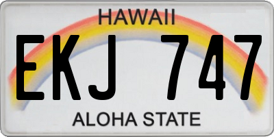 HI license plate EKJ747