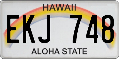 HI license plate EKJ748