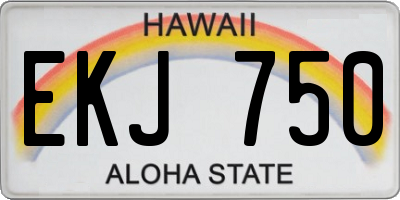 HI license plate EKJ750
