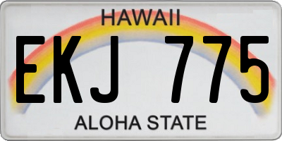 HI license plate EKJ775