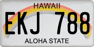 HI license plate EKJ788