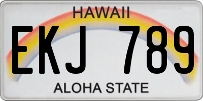HI license plate EKJ789