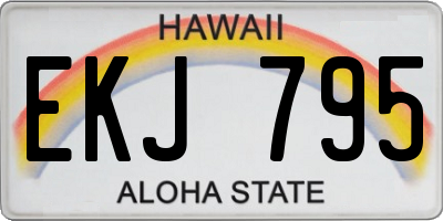 HI license plate EKJ795