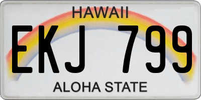 HI license plate EKJ799