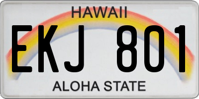 HI license plate EKJ801