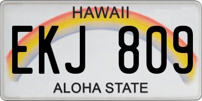 HI license plate EKJ809